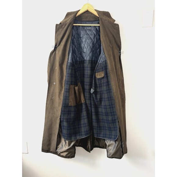 Bill Blass Mens 44S Brown Trench Coat Removable Zip Out Liner Business Office - Picture 4 of 16